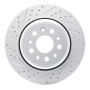 R1 14-16 Maserati Ghibli Rear Left Drilled & Slotted Geo-Carbon Rotor