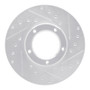 R1 85-92 Toyota Pickup Front Right Drilled & Slotted Silver Brake Rotor
