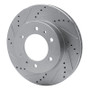 R1 06-10 Hummer H3 Front Left Drilled & Slotted Silver Brake Rotor