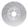 R1 12-18 Toyota Yaris (USA/Canada) Front Left Drilled & Slotted Silver Brake Rotor