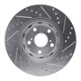 R1 09-15 Toyota Venza Front Left Drilled & Slotted Silver Brake Rotor