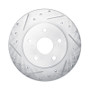 R1 08-18 Pontiac Vibe Rear Left Drilled & Slotted Silver Brake Rotor
