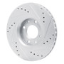 R1 03-25 Peugeot 207 (Mexico) Front Right Drilled & Slotted Silver Brake Rotor