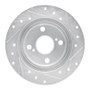 R1 87-92 Chevrolet Nova Rear Left Drilled & Slotted Silver Brake Rotor