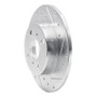 R1 85-86 Toyota MR2 Rear Right Drilled & Slotted Silver Brake Rotor