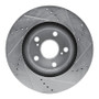 R1 90-95 Mercedes-Benz 300E Front Left Drilled & Slotted Silver Brake Rotor