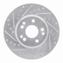 R1 90-98 Mercedes-Benz SL500 Front Left Drilled & Slotted Silver Brake Rotor