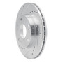 R1 87-93 Mercedes-Benz 190D Front Left Drilled & Slotted Silver Brake Rotor