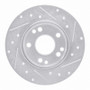 R1 83-89 Mercedes-Benz 190D Front Left Drilled & Slotted Silver Brake Rotor