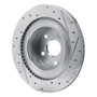 R1 21-22 Lexus RC350 Rear Left Drilled & Slotted Silver Brake Rotor