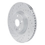 R1 11-25 Lexus GS300 Left Front Drilled & Slotted Silver Brake Rotor
