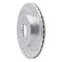 R1 87-91 Sterling 825 Front Right Drilled & Slotted Silver Brake Rotor