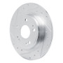 R1 22-25 Acura Integra Rear Left Drilled & Slotted Silver Brake Rotor