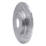 R1 17-20 Honda Civic Coupe Rear Right Drilled & Slotted Silver Brake Rotor