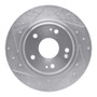 R1 17-20 Honda Civic Coupe Rear Left Drilled & Slotted Silver Brake Rotor