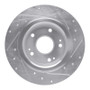 R1 17-20 Honda Civic Coupe Rear Left Drilled & Slotted Silver Brake Rotor