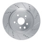 R1 15-22 Lexus GS F Right Rear Drilled & Slotted Silver Brake Rotor