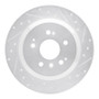 R1 16-25 Honda Ridgeline Rear Right Drilled & Slotted Silver Brake Rotor
