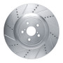 R1 15-22 Lexus RC F Left Front Drilled & Slotted Silver Brake Rotor