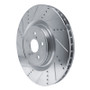 R1 15-22 Lexus RC F Left Front Drilled & Slotted Silver Brake Rotor