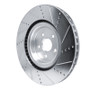 R1 15-22 Lexus RC F Left Front Drilled & Slotted Silver Brake Rotor
