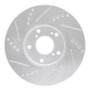 R1 16-25 Honda Civic Hatchback Front Right Drilled & Slotted Silver Brake Rotor