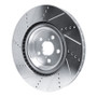 R1 15-22 Lexus RC F Right Front Drilled & Slotted Silver Brake Rotor