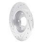 R1 16-25 Honda Civic Hatchback Rear Right Drilled & Slotted Silver Brake Rotor