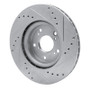 R1 12-16 Honda CR-V Front Left Drilled & Slotted Silver Brake Rotor