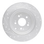 R1 06-14 Honda Ridgeline Rear Right Drilled & Slotted Silver Brake Rotor