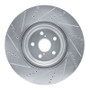 R1 10-17 Lexus LS460 Left Front Drilled & Slotted Silver Brake Rotor