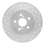 R1 11-17 Lexus CT200H Rear Left Drilled & Slotted Silver Brake Rotor