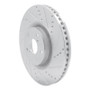 R1 09-11 Lexus GS450H Right Front Drilled & Slotted Silver Brake Rotor