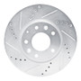 R1 07-12 Mazda CX-7 Front Left Drilled & Slotted Silver Brake Rotor