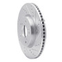 R1 13-22 Honda Accord Sedan Front Right Drilled & Slotted Silver Brake Rotor
