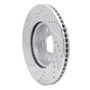 R1 13-22 Honda Accord Sedan Front Right Drilled & Slotted Silver Brake Rotor