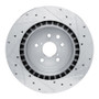 R1 08-14 Lexus IS F Rear Left Drilled & Slotted Silver Brake Rotor