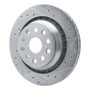 R1 07-17 Lexus LS460 Right Rear Drilled & Slotted Silver Brake Rotor