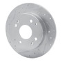 R1 98-02 Acura CL Rear Left Drilled & Slotted Silver Brake Rotor
