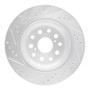 R1 07-17 Lexus LS460 Rear Right Drilled & Slotted Silver Brake Rotor