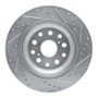 R1 07-17 Lexus LS460 Rear Left Drilled & Slotted Silver Brake Rotor