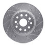 R1 07-23 Lexus LS460 Front Right Drilled & Slotted Silver Brake Rotor
