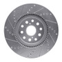R1 07-23 Lexus LS460 Front Right Drilled & Slotted Silver Brake Rotor