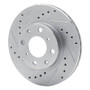 R1 86-91 Acura Integra Front Left Drilled & Slotted Silver Brake Rotor