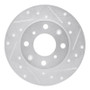 R1 84-87 Honda Civic Front Right Drilled & Slotted Silver Brake Rotor