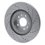 R1 04-11 Mazda RX-8 Front Left Drilled & Slotted Silver Brake Rotor