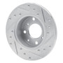 R1 79-83 Honda Civic Sedan Front Left Drilled & Slotted Silver Brake Rotor