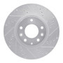 R1 04-08 Mazda RX-8 Front Right Drilled & Slotted Silver Brake Rotor
