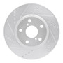 R1 06-15 Lexus IS250 Left Front Drilled & Slotted Silver Brake Rotor
