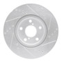 R1 06-15 Lexus IS250 Left Front Drilled & Slotted Silver Brake Rotor